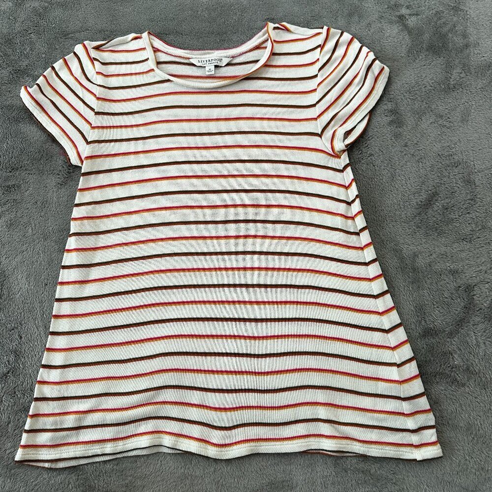 Liverpool Jeans Co Fitted Stretch Tee Shirt Women's Medium